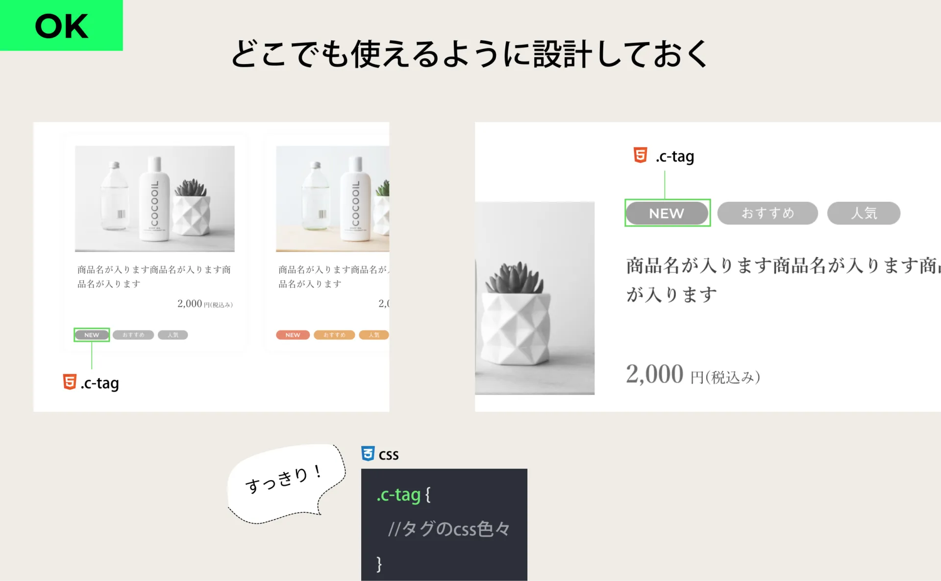 よくあるカード型のNGコーディング-汎用的に使えるパーツになっていない-対策